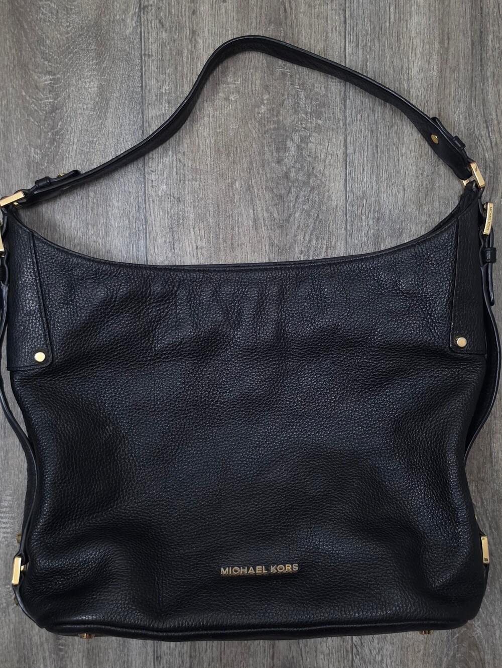Michael Kors Black Pebbled Leather Shoulder Bag
